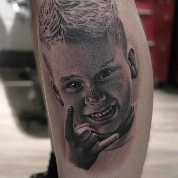 Portrait tattoo by Ryan Evans in Auckland