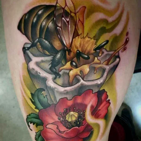 Нью Скул tattoo by Aaron Springs in Webster