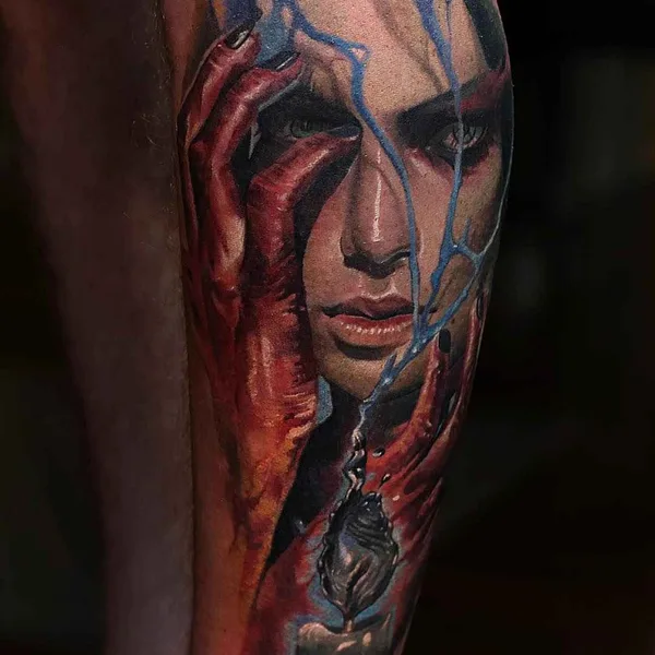 Portrait tattoo by Dongkyu Lee (Qtattoo) in Seoul