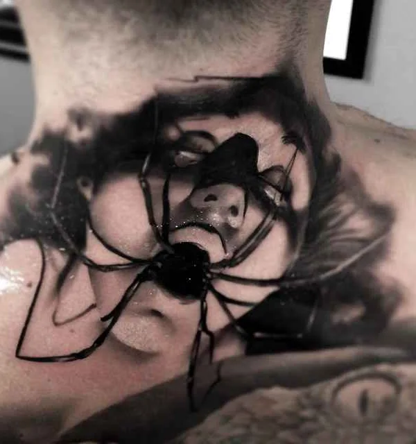 black and grey black and grey tattoo auf neck #1577 | Tätowierer Massi Novecento
