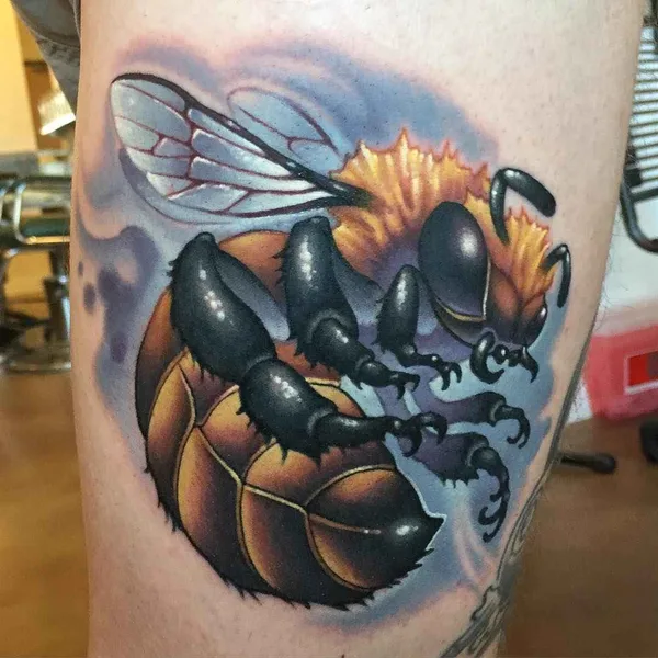 Нью Скул tattoo by Aaron Springs in Webster