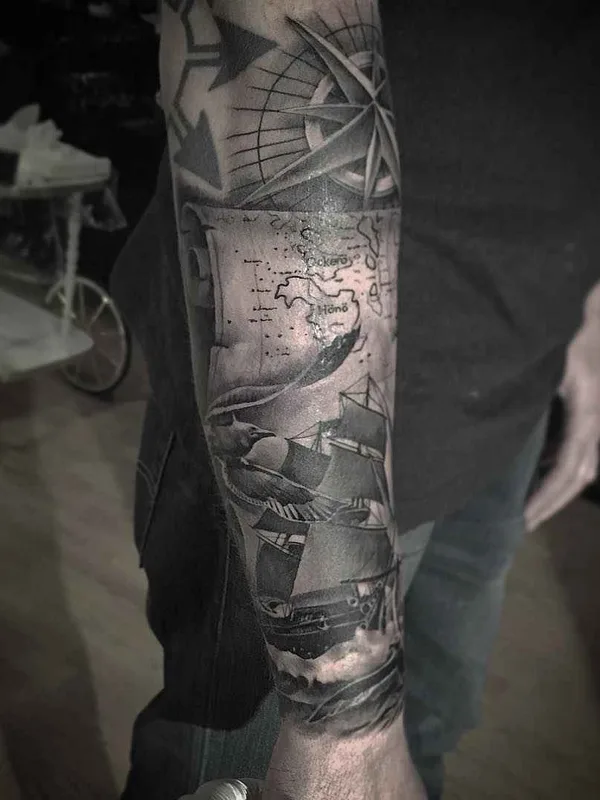 black and grey black and grey tattoo auf forearm #1183 | Tätowierer Niceguy Chris Tattoo