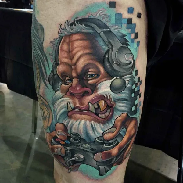 Нью Скул tattoo by Aaron Springs in Webster