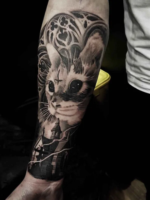 black and grey black and grey tattoo auf forearm #1574 | Tätowierer Massi Novecento