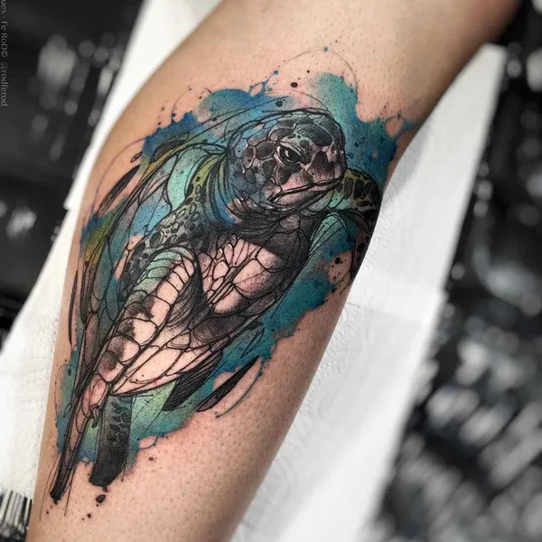 Watercolor tattoo by Felipe Rodrigues (Fe Rod) in São Paulo
