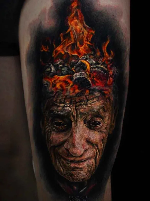 color realism татуировка на thigh #2736 | Тату мастер Каролина Фридман