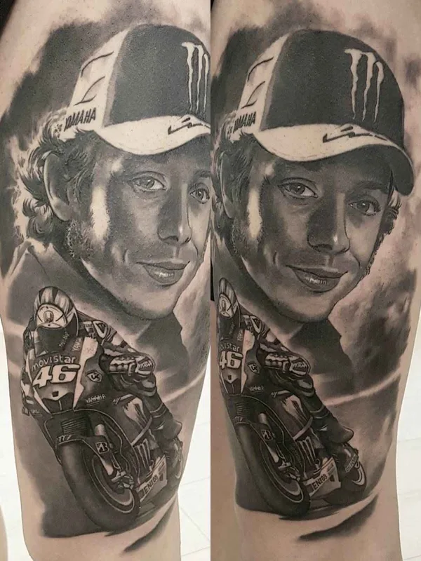 black and grey realism татуировка на thigh #1049 | Тату мастер Gabriele Pais