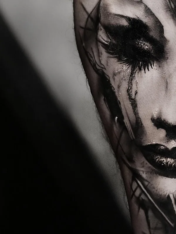 female black and grey black and grey tattoo on forearm #5042 | Tattoo Artist Kurt Staudinger