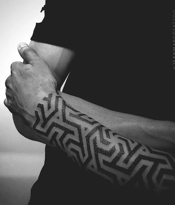 black and grey geometric татуировка на forearm #35692 | Тату мастер JeanmarcoTattoo