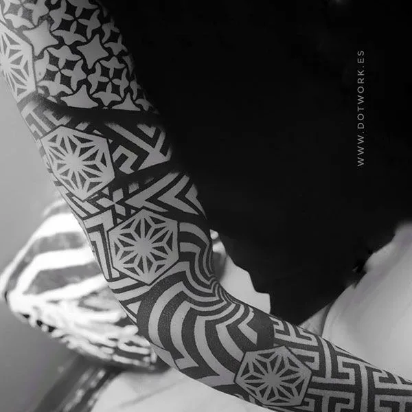 black geometric татуировка на full sleeve #35694 | Тату мастер JeanmarcoTattoo
