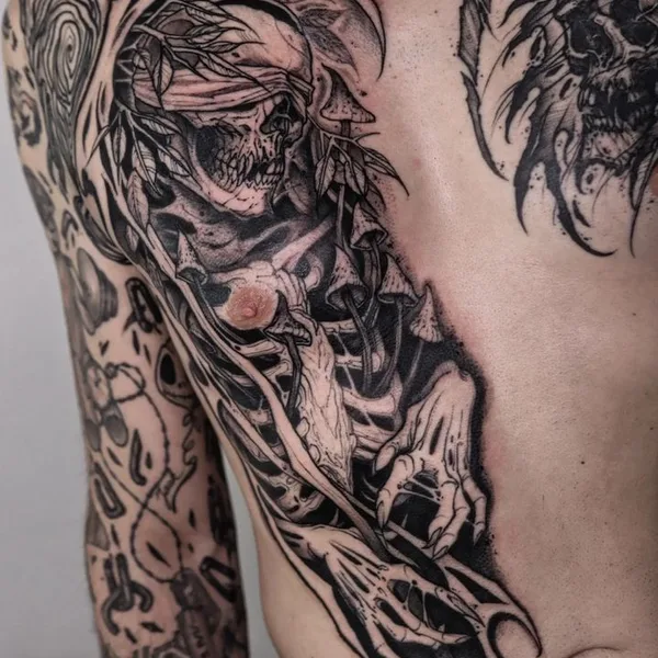 Graphic tattoo by Gérard Sathan