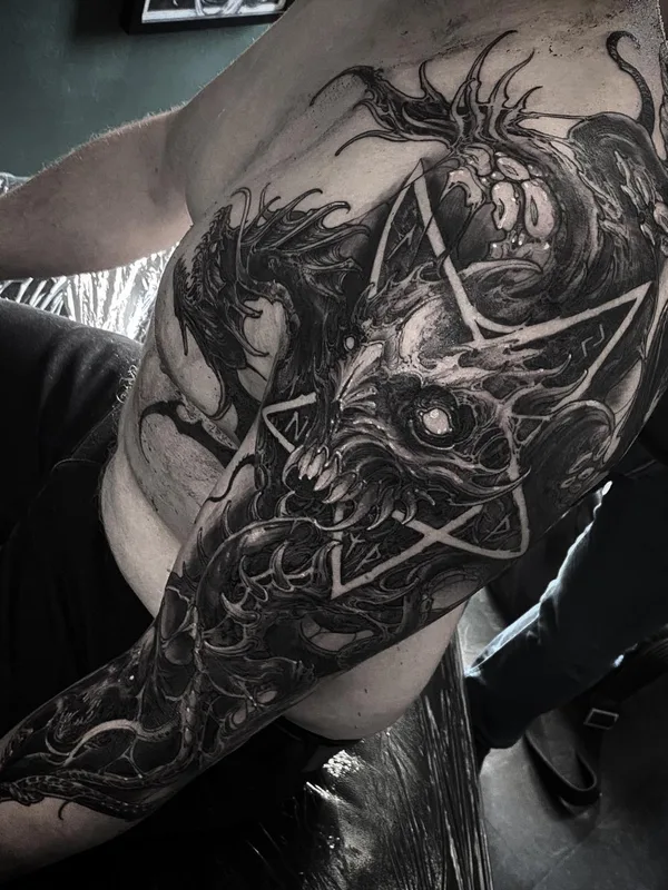 Horror tattoo by Leny Tusfey