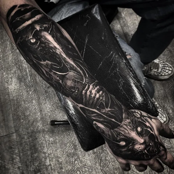 Horror tattoo by Leny Tusfey