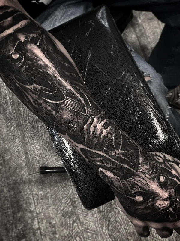 Horror tattoo by Leny Tusfey