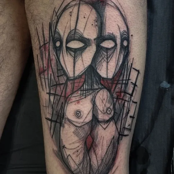 Graphic tattoo by Weeping Hyena