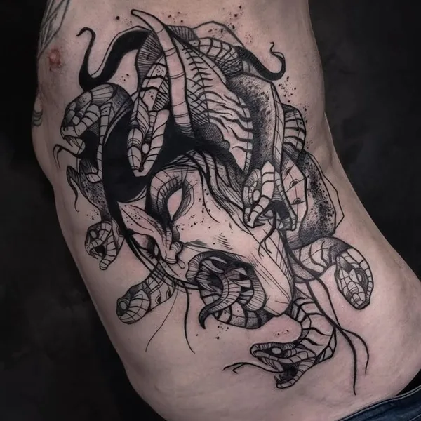 Graphic tattoo by Weeping Hyena