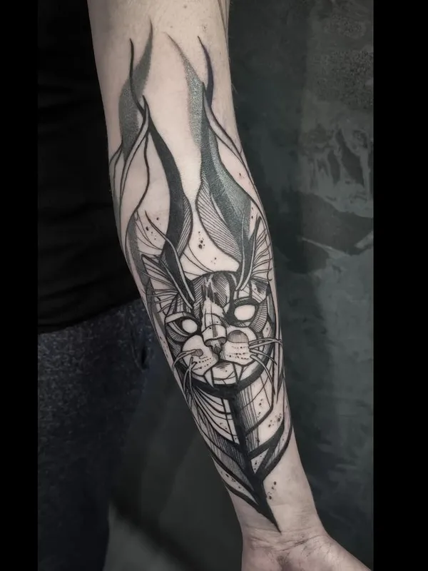 black and grey geometric татуировка на forearm #66528 | Тату мастер Weeping Hyena