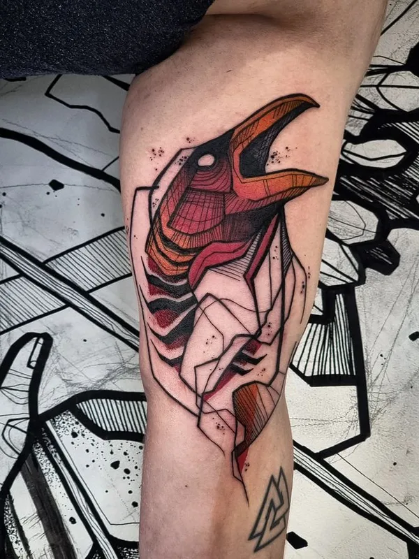 color geometric татуировка на thigh #66533 | Тату мастер Weeping Hyena