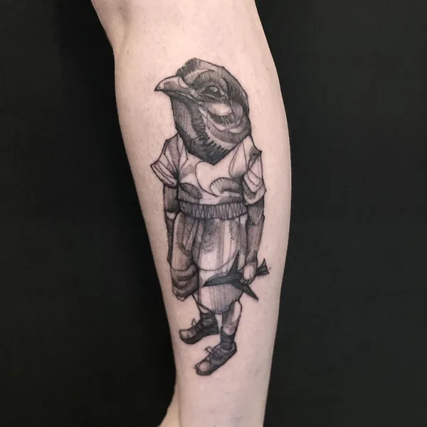 Graphic tattoo by Q.Ortega in Liège