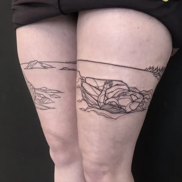 Graphic tattoo by Q.Ortega in Liège