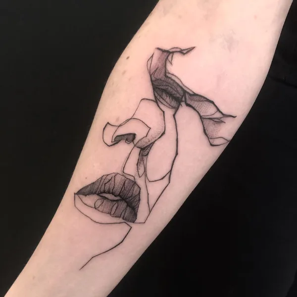 Graphic tattoo by Q.Ortega in Liège