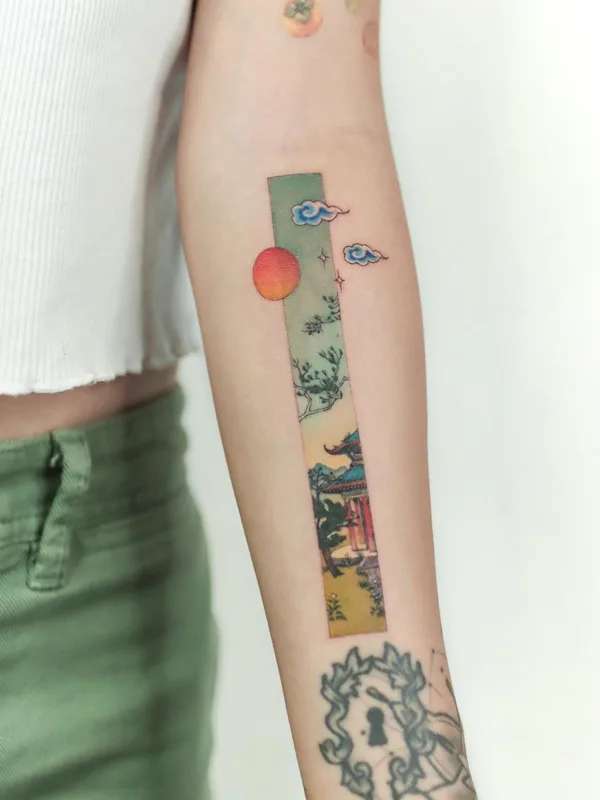 female color illustrative tattoo on forearm #40214 | Tattoo Artist Jing
