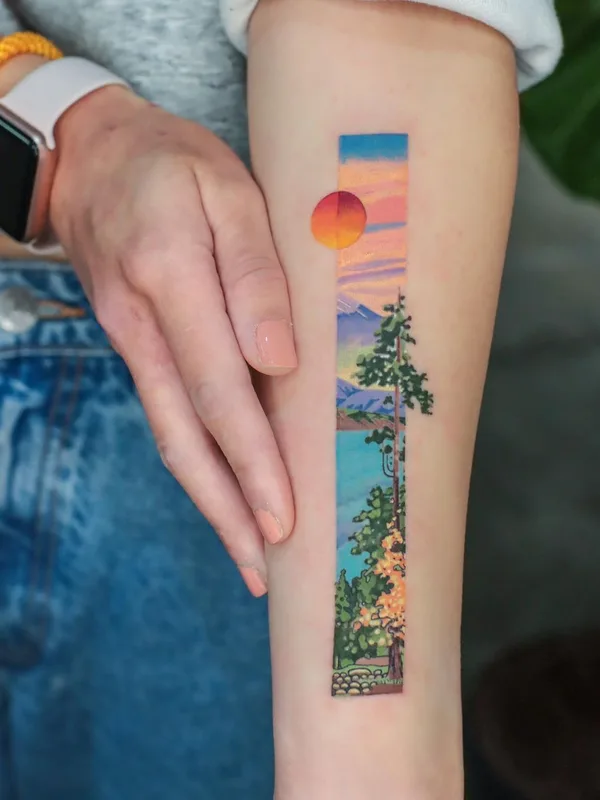 female color illustrative tattoo on forearm #40218 | Tattoo Artist Jing