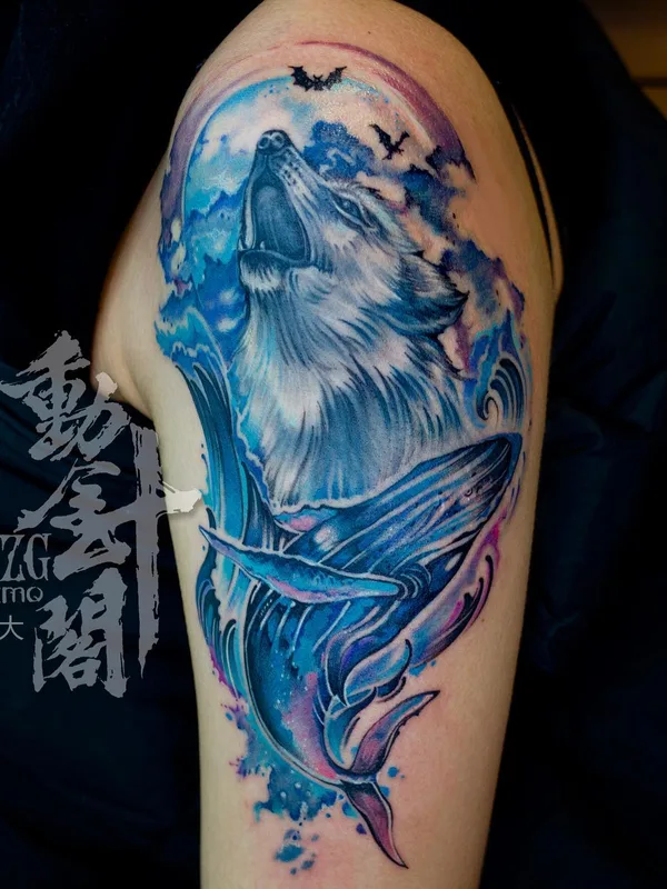 color watercolor tattoo on shoulder #54999 | Tattoo Artist Lu Xin