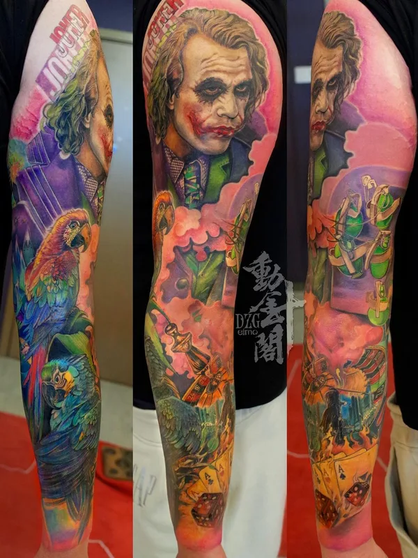color realism tattoo on full sleeve #55004 | Tattoo Artist Lu Xin