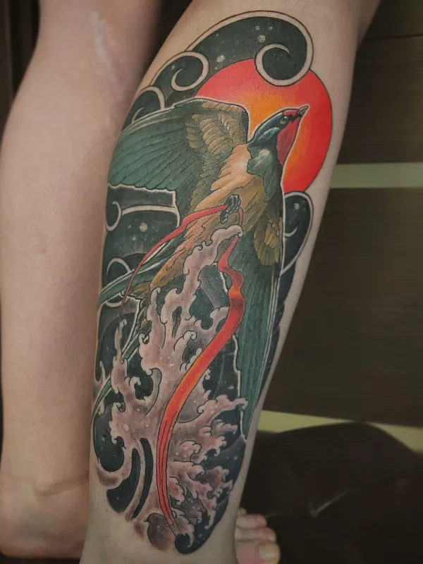 color japanese татуировка на calf #36541 | Тату мастер Андрей Шустов