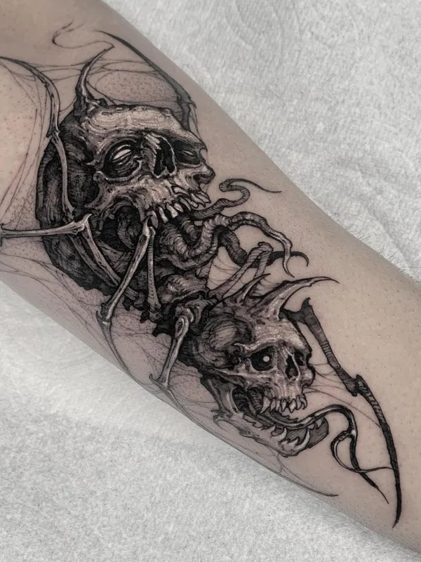 black and grey blackwork татуировка на forearm #41397 | Тату мастер Heedo_lee