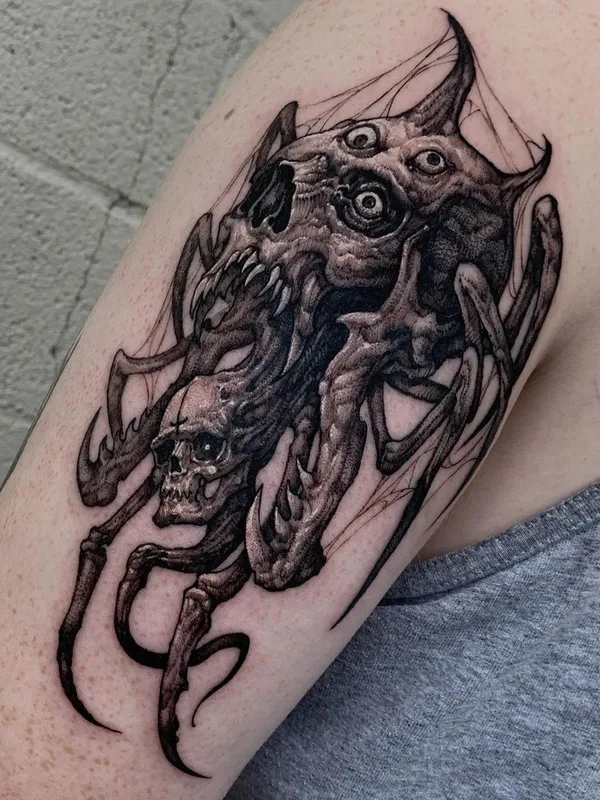 black and grey blackwork татуировка на upper arm #41398 | Тату мастер Heedo_lee