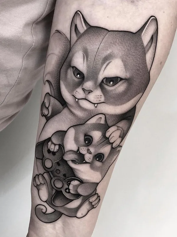 black and grey cartoon 타투 부위 forearm #41411 | 타투이스트 Илья Кузнецов
