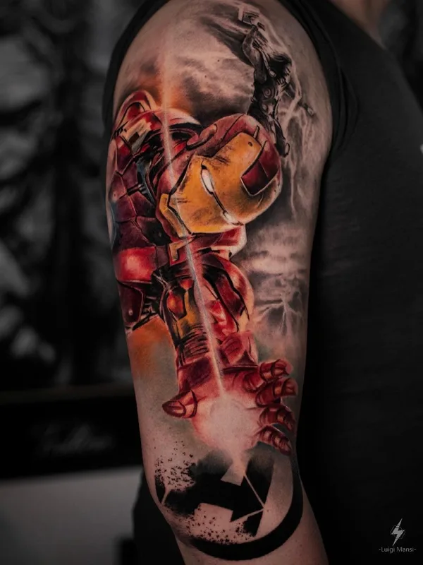 male color realism татуировка на full sleeve #41422 | Тату мастер Luigi Mansi