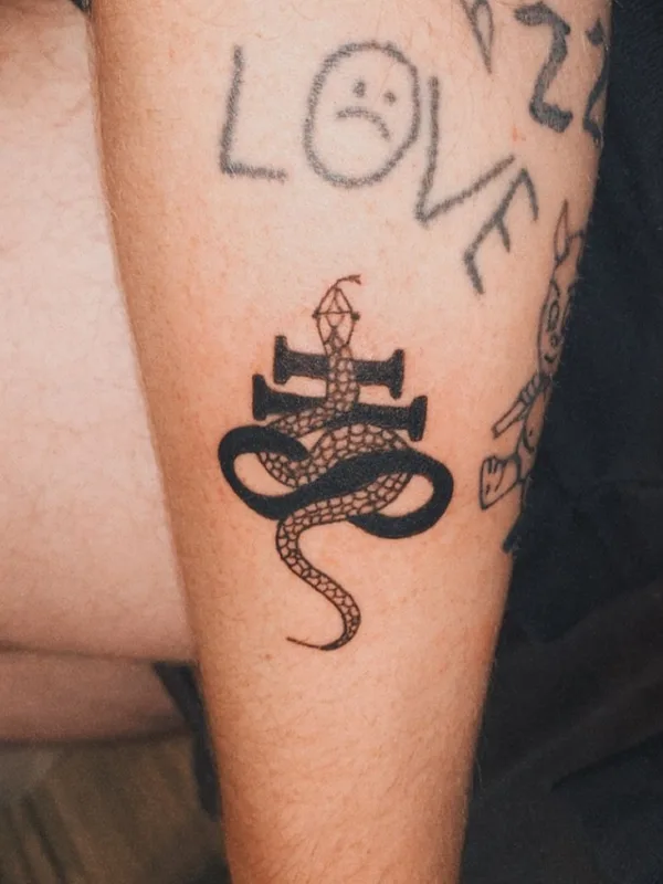 black blackwork tattoo on forearm #41442 | Tattoo Artist Salem Schaar