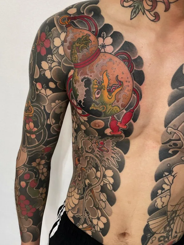 Oriental tattoo by Horimaroo in London