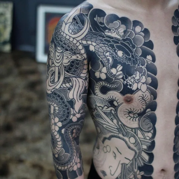 Oriental tattoo by Horimaroo in London