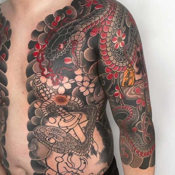 Oriental tattoo by Horimaroo in London