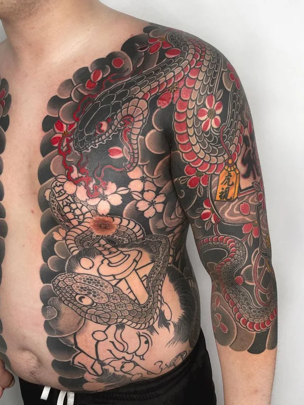 Oriental tattoo by Horimaroo in London