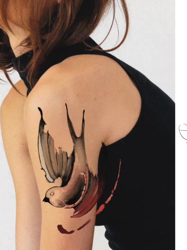 female color watercolor татуировка на upper arm #72201 | Тату мастер Ванесса Динь