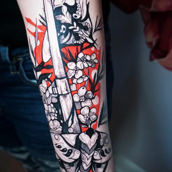 Illustrative tattoo by Ralkinz in Montréal