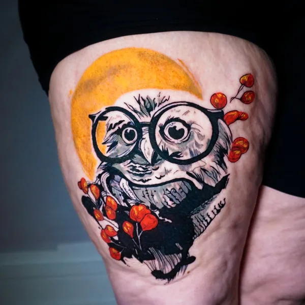 Illustrative tattoo by Ralkinz in Montréal