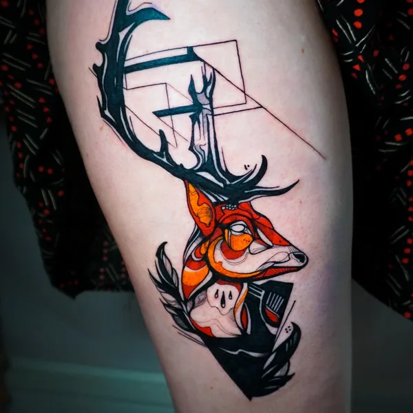 Illustrative tattoo by Ralkinz in Montréal