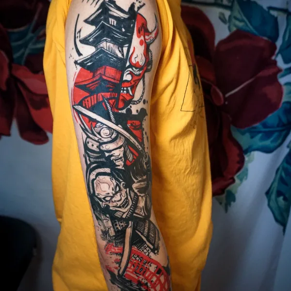 Illustrative tattoo by Ralkinz in Montréal