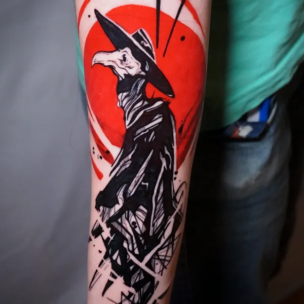 Illustrative tattoo by Ralkinz in Montréal