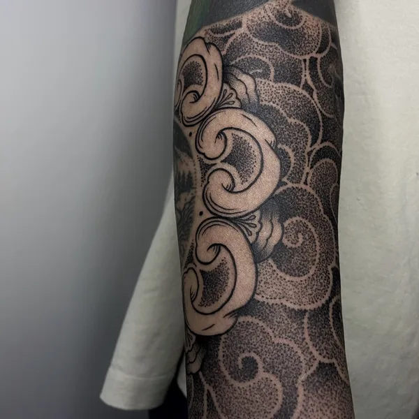 Graphic tattoo by Стёпа Puskust in Moscow