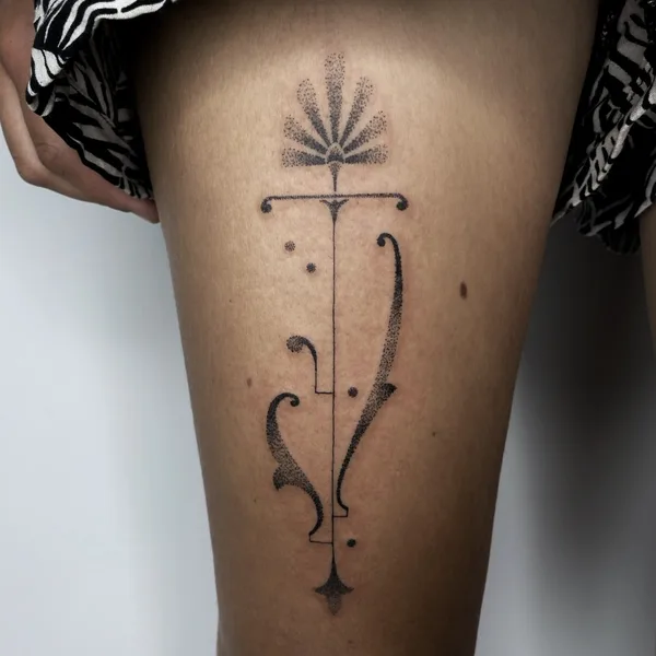 Graphic tattoo by Стёпа Puskust in Moscow