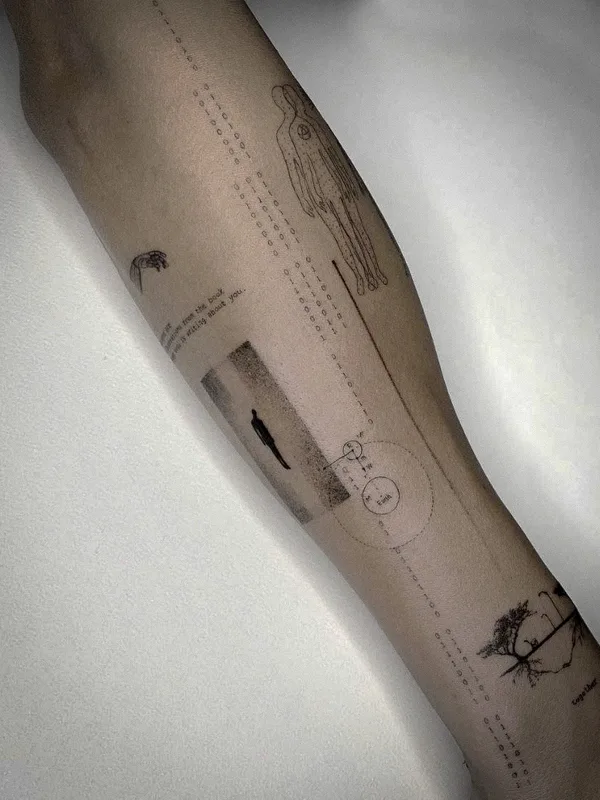 black linework Tatuaggio su forearm #75162 | Tatuatore Ольга Тимичева