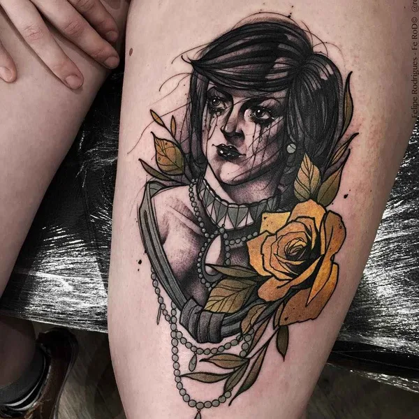 Watercolor tattoo by Felipe Rodrigues (Fe Rod) in São Paulo