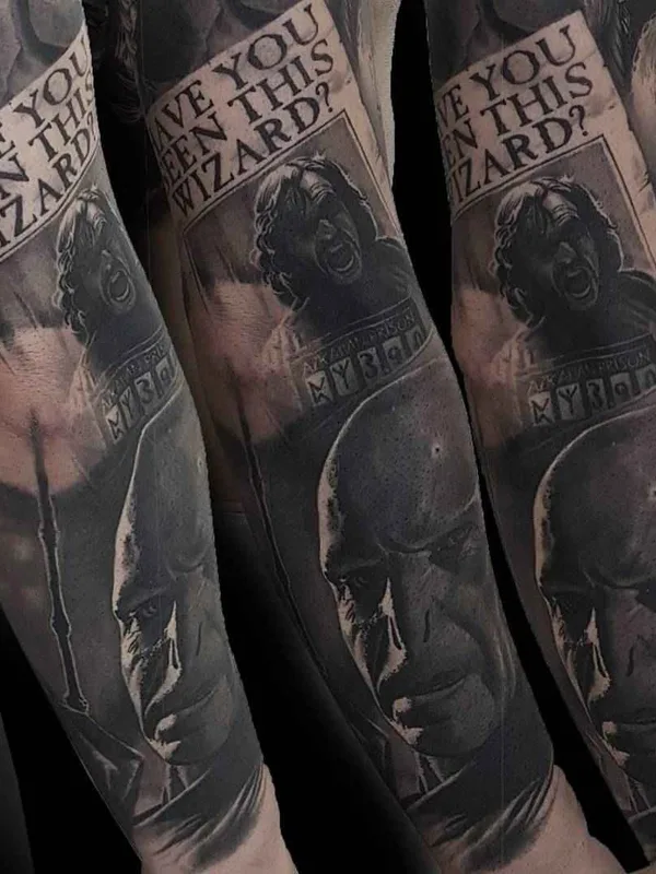 black and grey realism татуировка на full sleeve #1044 | Тату мастер Gabriele Pais